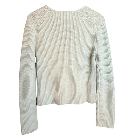 VINCE | Mint Green 100% Cashmere Shaker Knit Chunky Cardigan Sweater | Medium - Picture 2 of 7